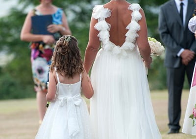 Renee Wilkins conducting a wedding ceremony