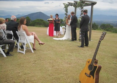 Renee Wilkins conducting a wedding ceremony