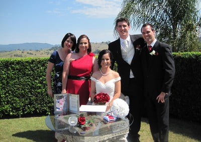 After the ceremony – Celebrant Renee with the bridal party