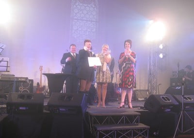 Celebrant Renee Wilkins with the happy couple after the ceremony.