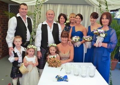 Celebrant Renee Wilkins with the happy couple after the ceremony.